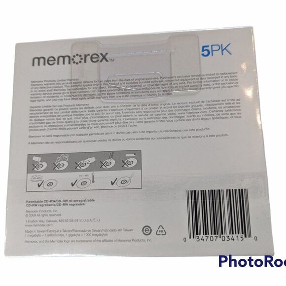 New In Box Memorex CD-RW High Speed 5PK - Picture 2 of 3